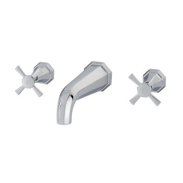 Deco wall-mounted basin mixer with crosshead taps