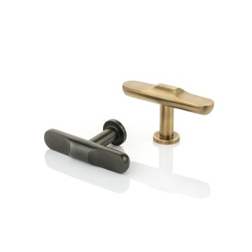 Contour solid brass T-bar cabinet pull