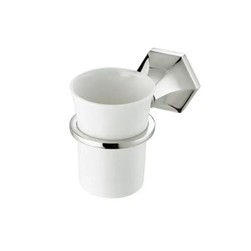 Deco porcelain tumbler and holder