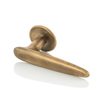 Cove solid brass or bronze door lever handle with round rose