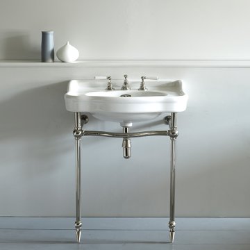 Paris 760mm basin on basin stand. Zero, one or three tap holes.