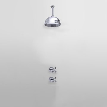 ROCKWELL - Shower layout - ceiling arm, rose & xheads