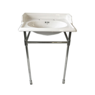 Perrin & Rowe - Victorian 630mm basin & basin stand with tubular joints and feet in chrome