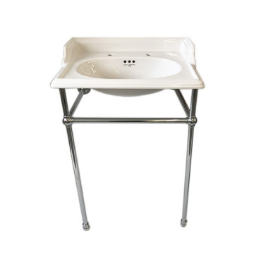 Perrin & Rowe - Victorian 630mm basin & basin stand with ball feet in chrome