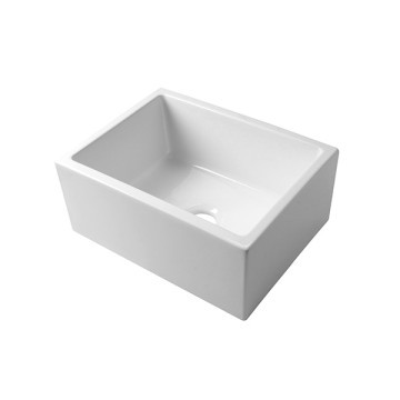 Acquello - White fireclay butler’s sink approx. 610 x 460 x 250 with waste & rack