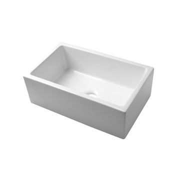 Acquello - White fireclay butler’s sink approx. 760 x 460 x 250 with waste & rack