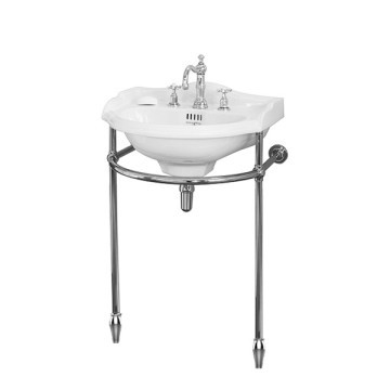 Perrin & Rowe - Edwardian 510mm basin & basin stand with tapered feet in nickel