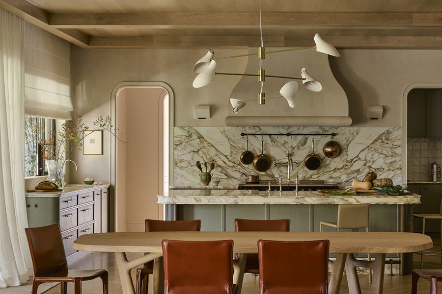 A Sydney kitchen with nickel taps, pot filler and spray rinse from In Residence.