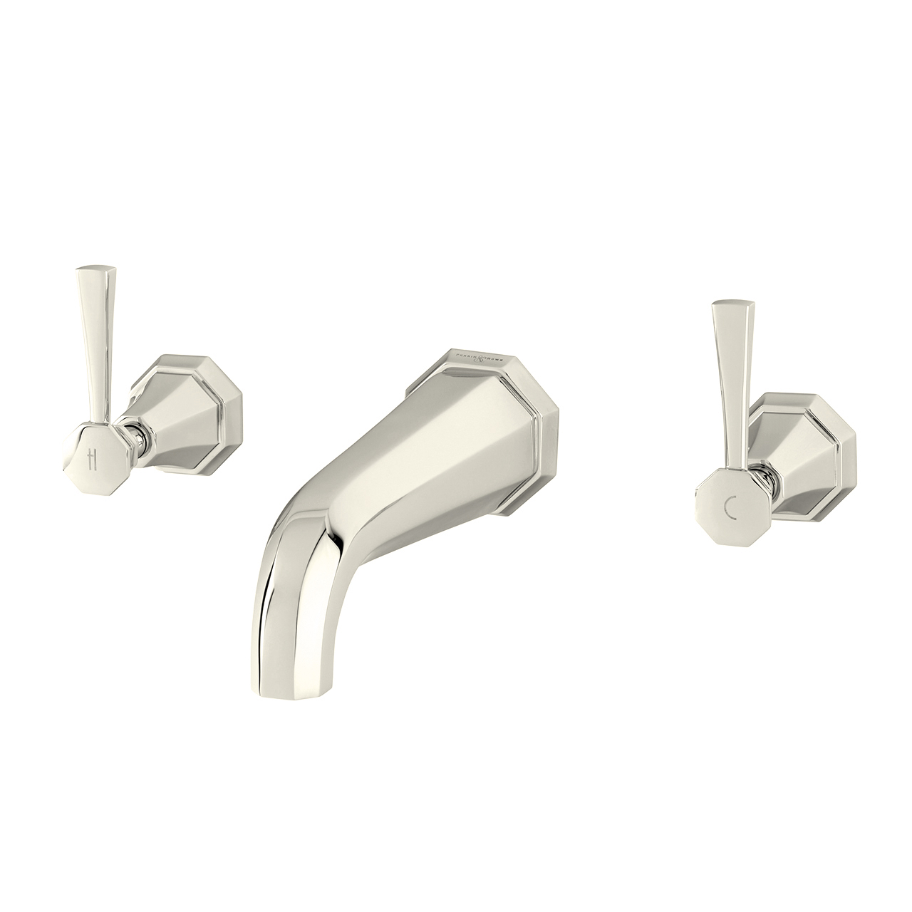 Deco wall-mounted basin mixer with lever taps