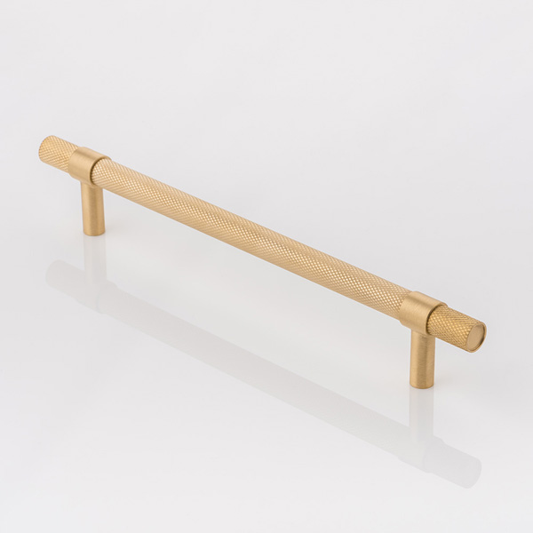 Montgomery solid brass cabinet handle with diamond knurl
