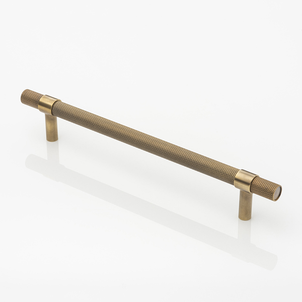 Montgomery solid brass cabinet handle with diamond knurl
