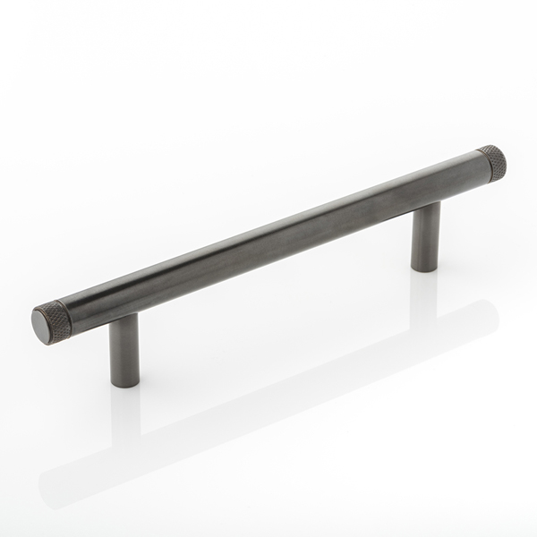 Ripley solid brass cabinet handle with diamond knurl