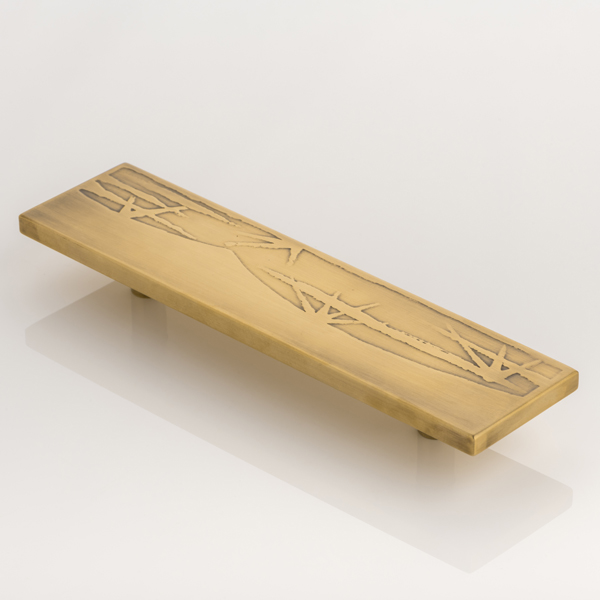 Acid Etched solid brass cabinet handle