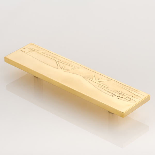 Acid Etched solid brass cabinet handle