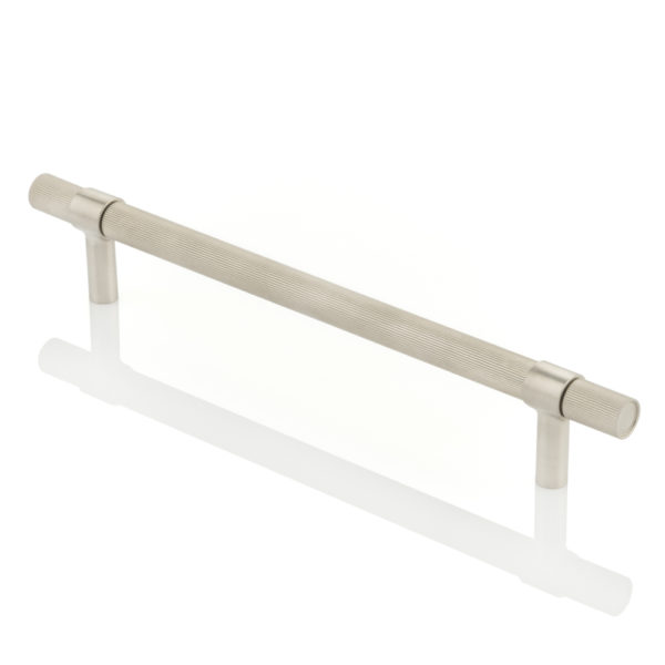 Montgomery solid brass cabinet handle with linear knurl