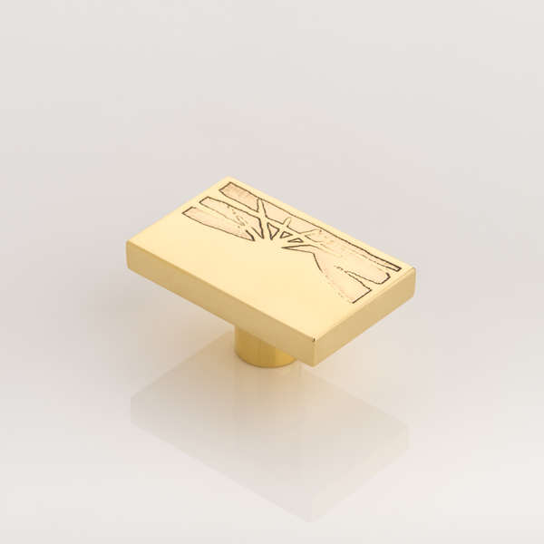 Acid Etched solid brass cabinet pull