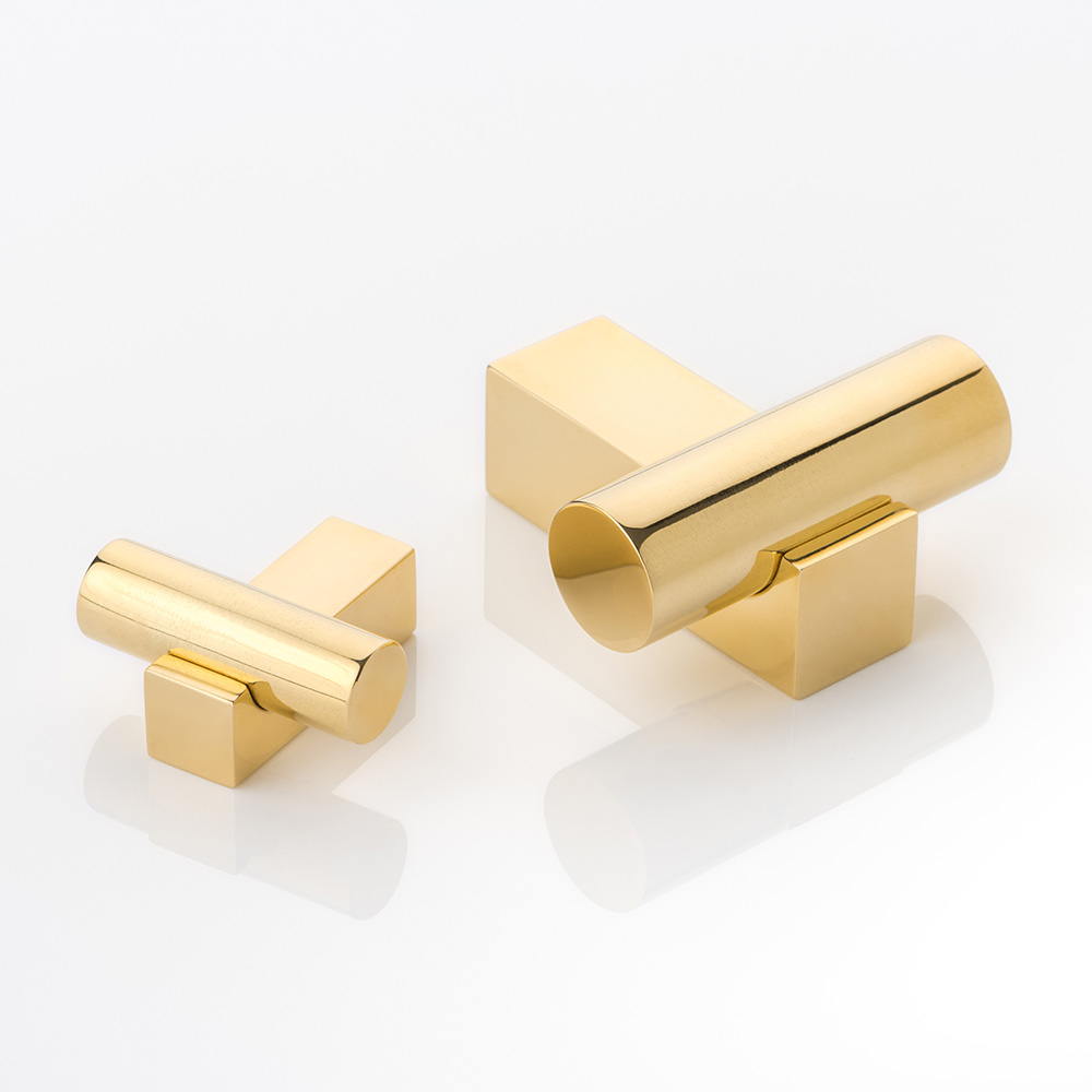 KH Intersect solid brass cabinet pull