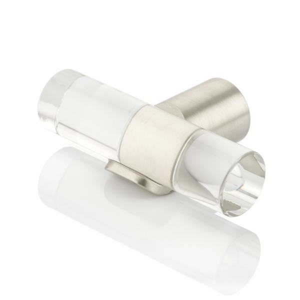 Snug T-Bar Solid Brass & Glass Cabinet Pull