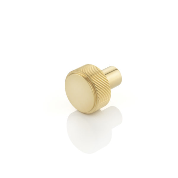 Montgomery solid brass cabinet pull with linear knurl