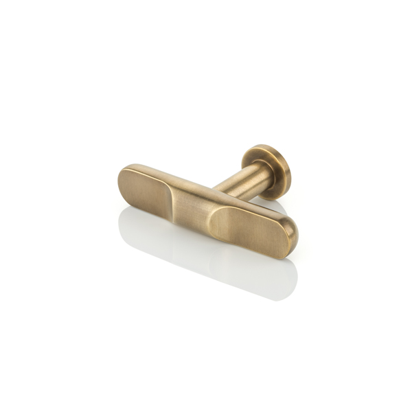 Contour solid brass T-bar cabinet pull
