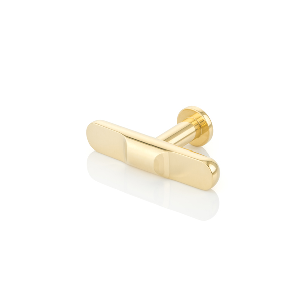 Contour solid brass T-bar cabinet pull