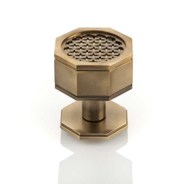 Fitzherbert Solid Brass Door Knob with octagonal rose