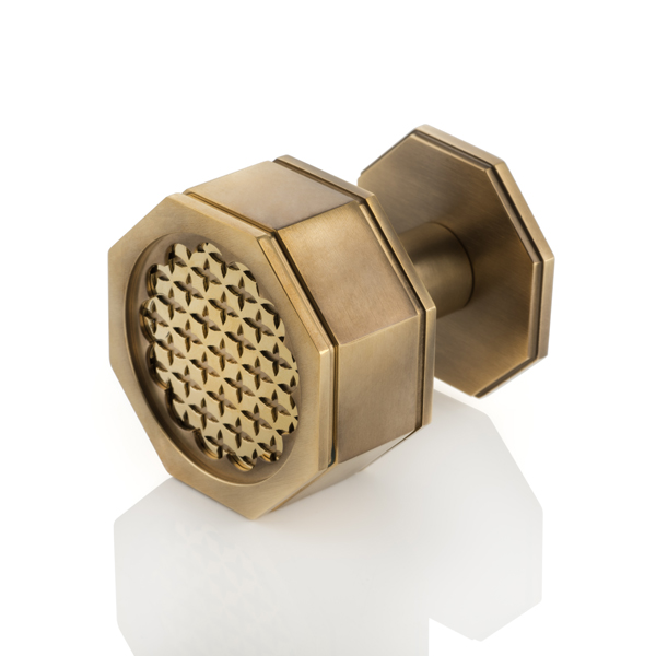 Fitzherbert Solid Brass Door Knob with octagonal rose