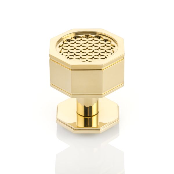 Fitzherbert Solid Brass Door Knob with octagonal rose