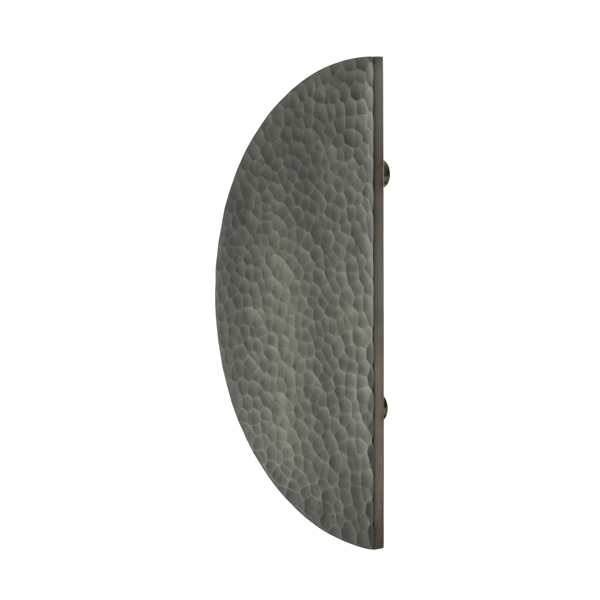 Hammered half moon door pull