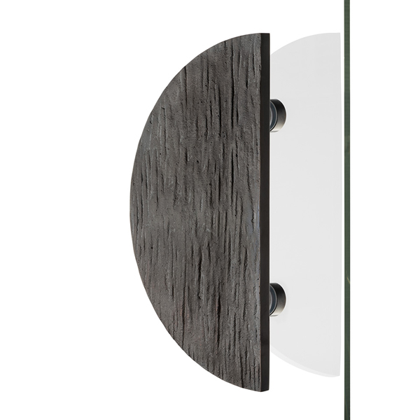 Molten texture solid bronze half moon door pull