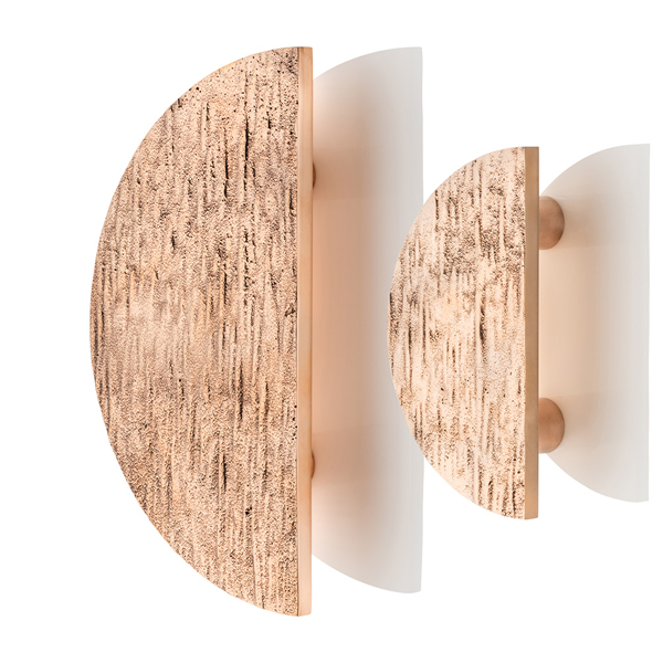 Molten texture solid bronze half moon door pull