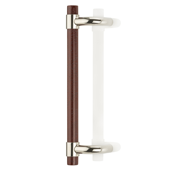 Collett cranked solid brass & marble door pull