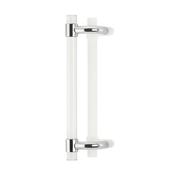 Collett cranked solid brass & glass door pull