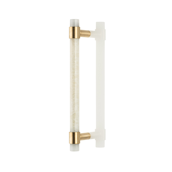 Collett solid brass & marble door pull