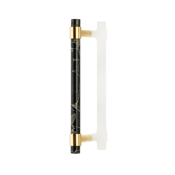 Collett solid brass & marble door pull