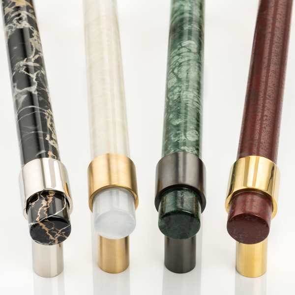 Collett solid brass & marble door pull