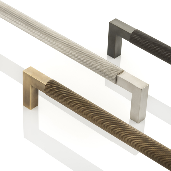Ashworth solid brass door pull with diamond knurl
