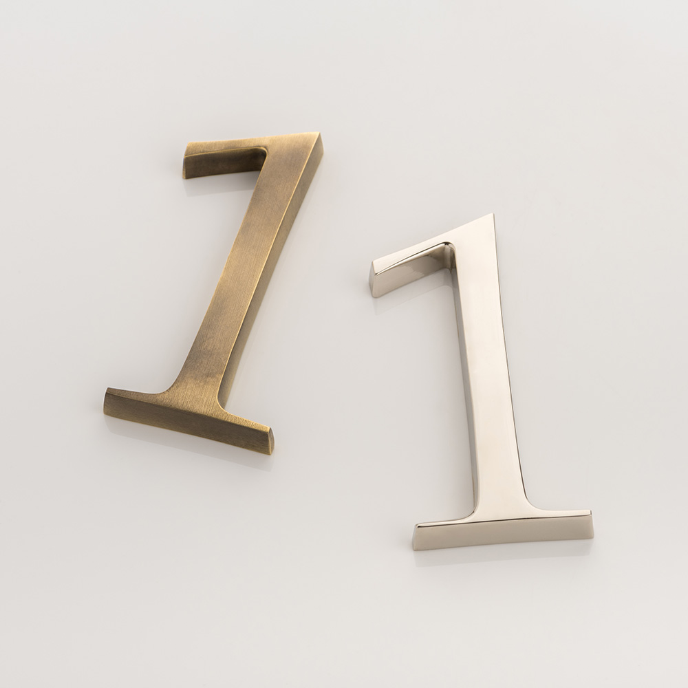 Solid brass numeral (1)