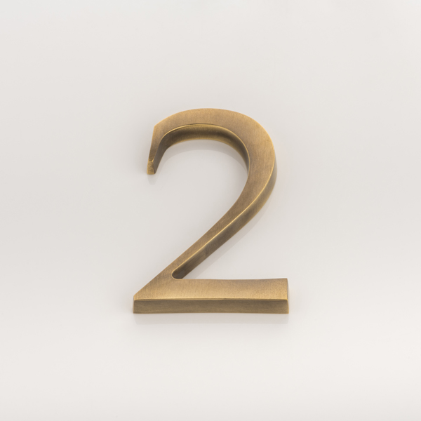 Solid brass numeral (2)