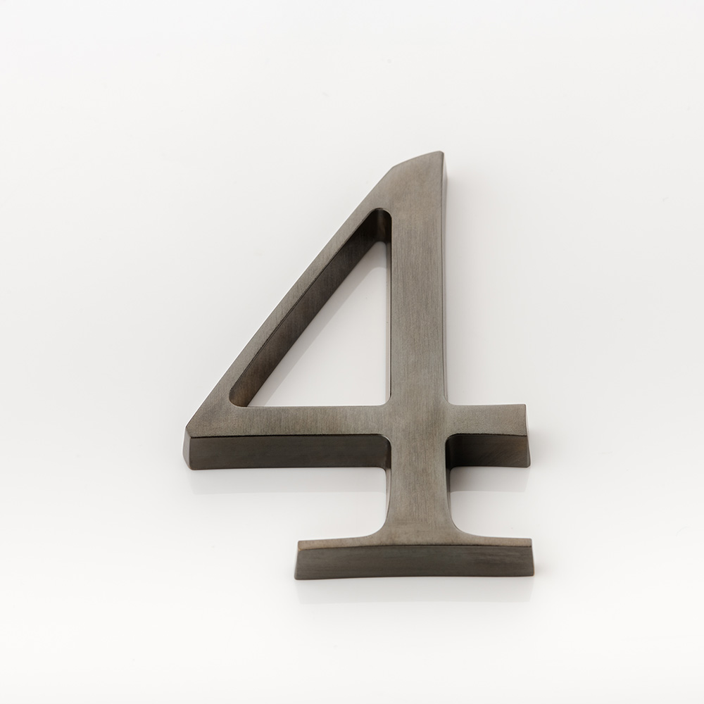 Solid brass numeral (4)