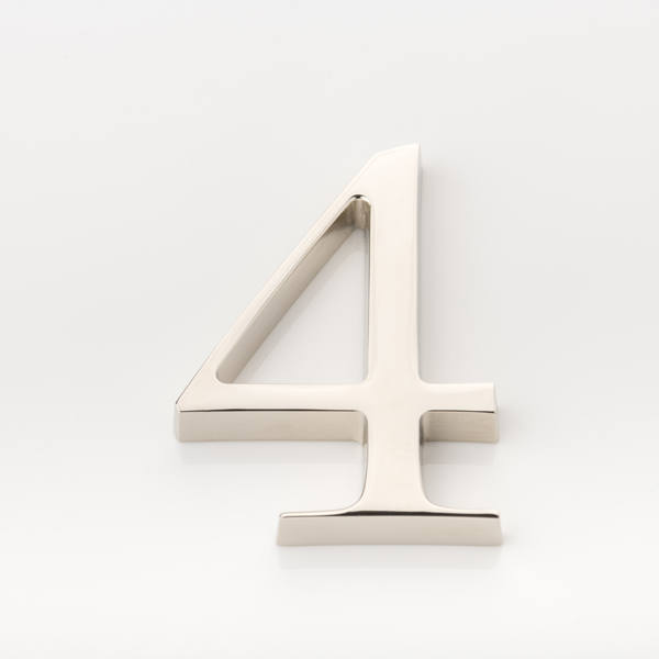 Solid brass numeral (4)