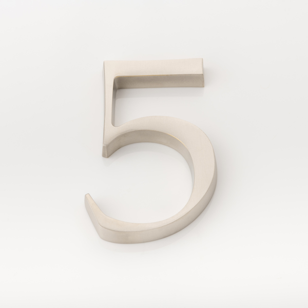 Solid brass numeral (5)