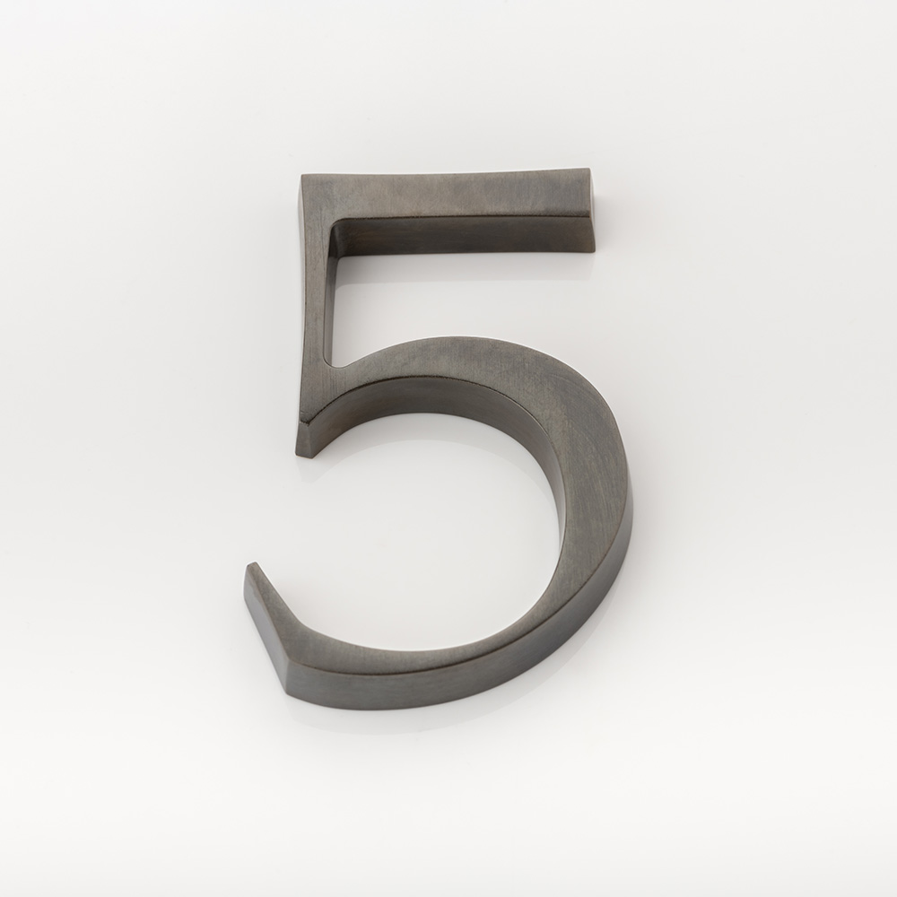 Solid brass numeral (5)
