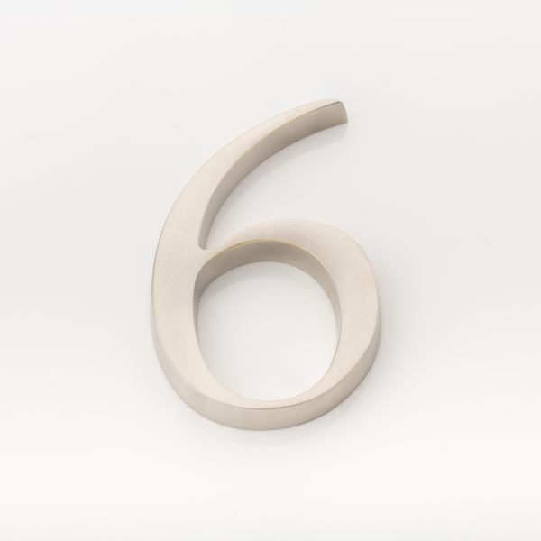 Solid brass numeral (6)