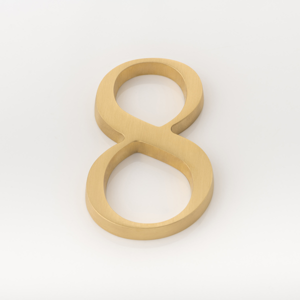 Solid brass numeral (8)
