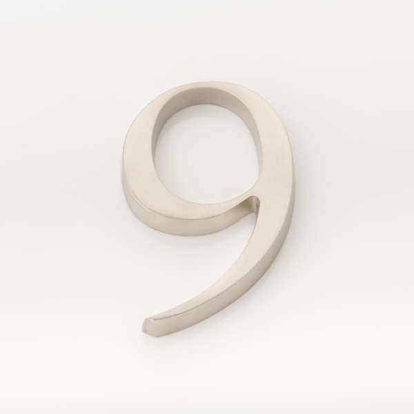 Solid brass numeral (9)