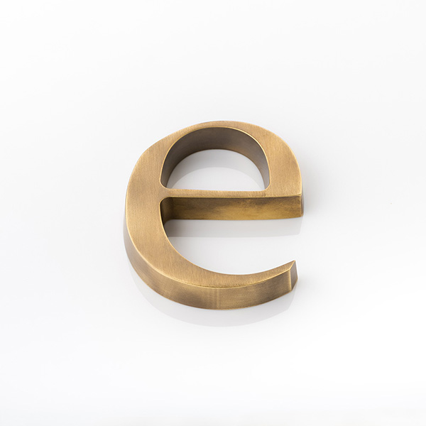 Solid brass door letter (e)