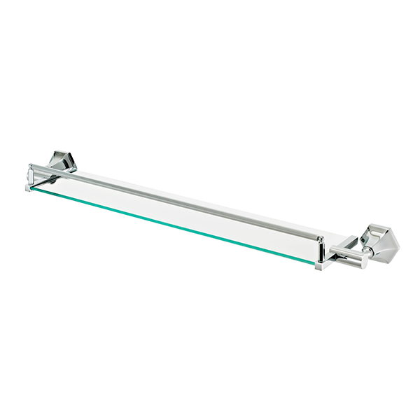 Deco glass shelf with guard rail 751mm