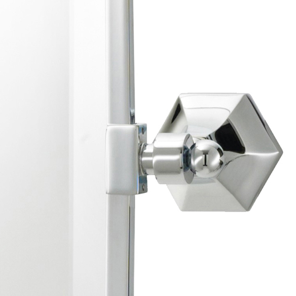 Deco oval tilting bathroom mirror with metal frame 760h x 620w (730w incl. brackets)