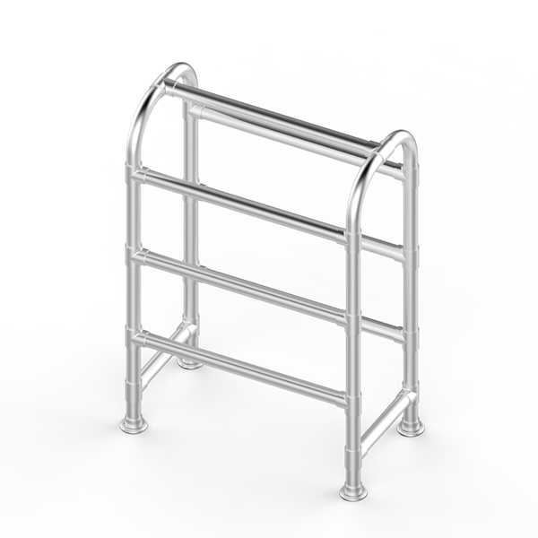 Contemporary non-heated arched towel rack with 7 rails W600 x H850 x D330
